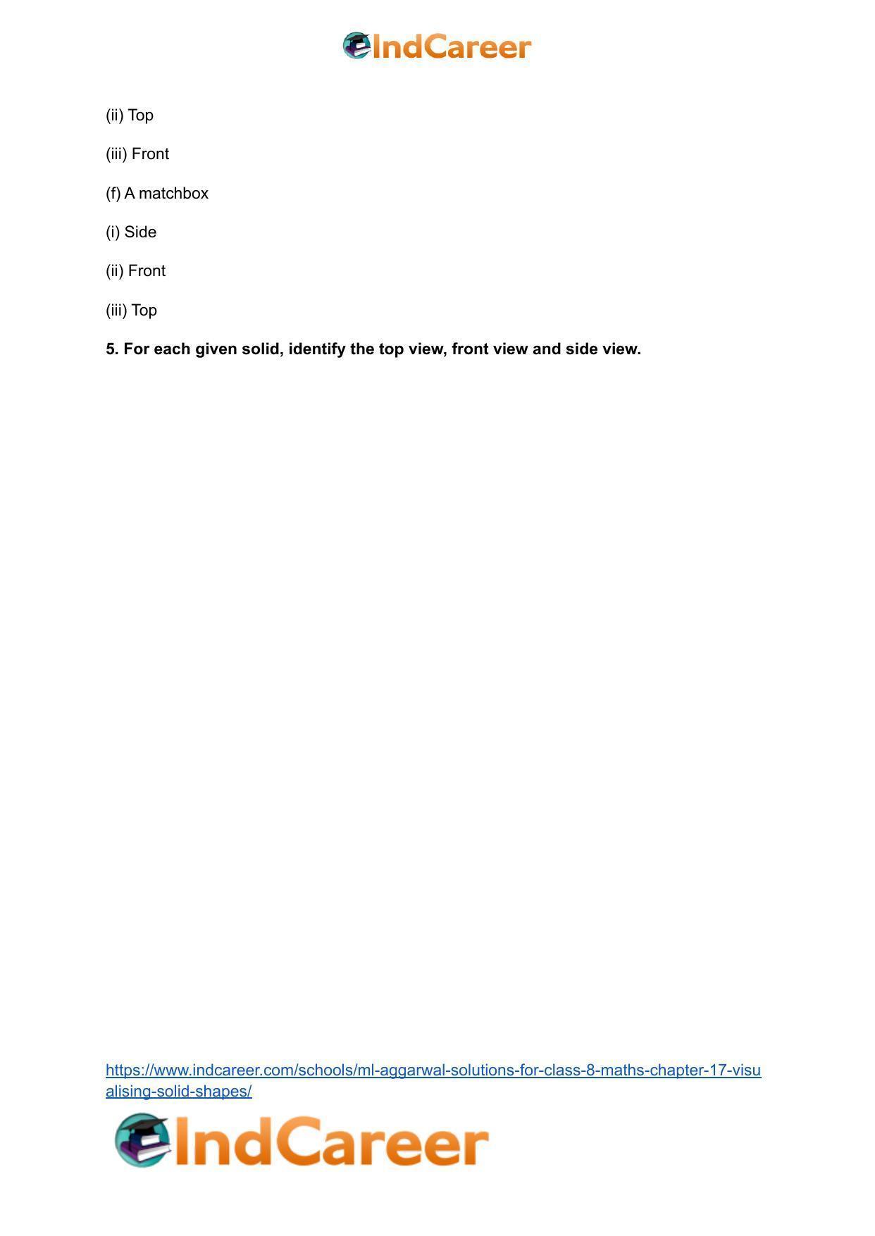 ML Aggarwal Solutions for Class 8 Maths Chapter 17- Visualising Solid Shapes - Page 11
