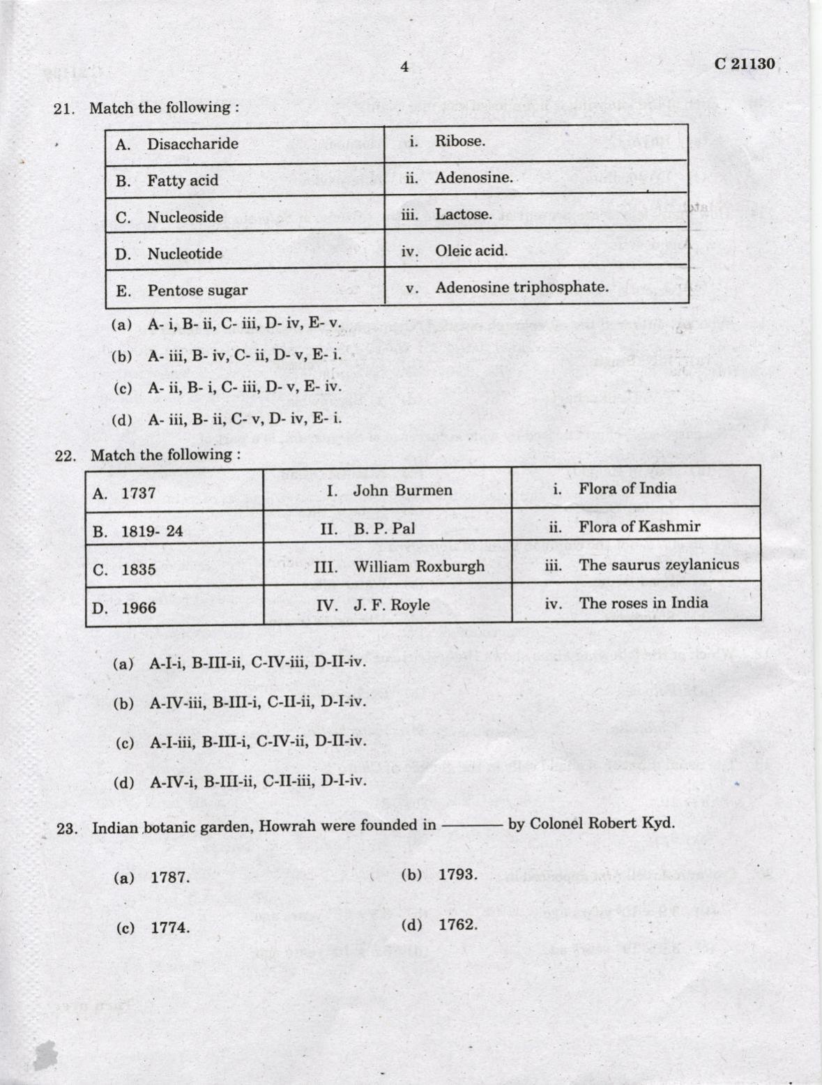 CUCAT 2022 M.Sc. Applied Plant Science Question Paper - Page 4