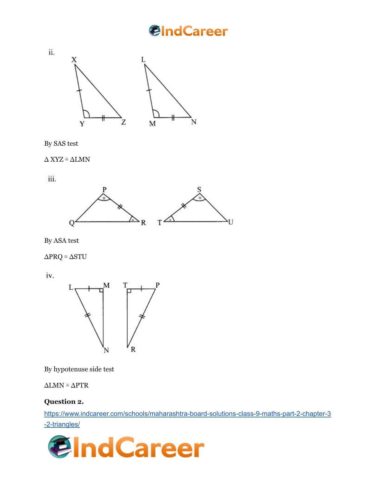 Maharashtra Board Solutions Class 9-Maths (Part 2): Chapter 3.2- Triangles - Page 3