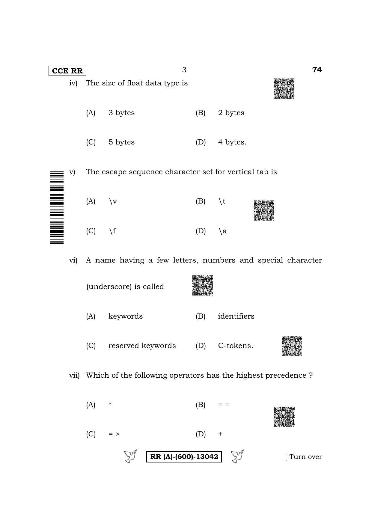 Karnataka SSLC Elements of Computer Science (Supplementary) Question Paper 2022 (A Version) - Page 3