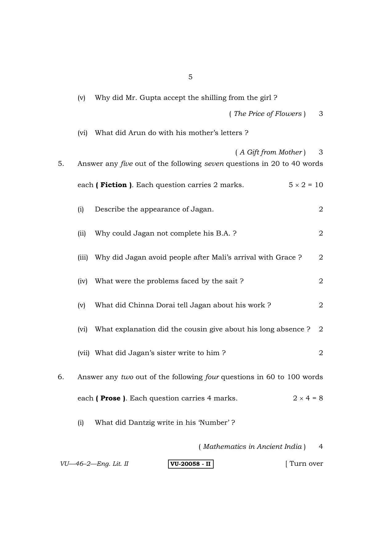RBSE English Literature II 2011 Varishtha Upadhyay Question Paper - Page 5