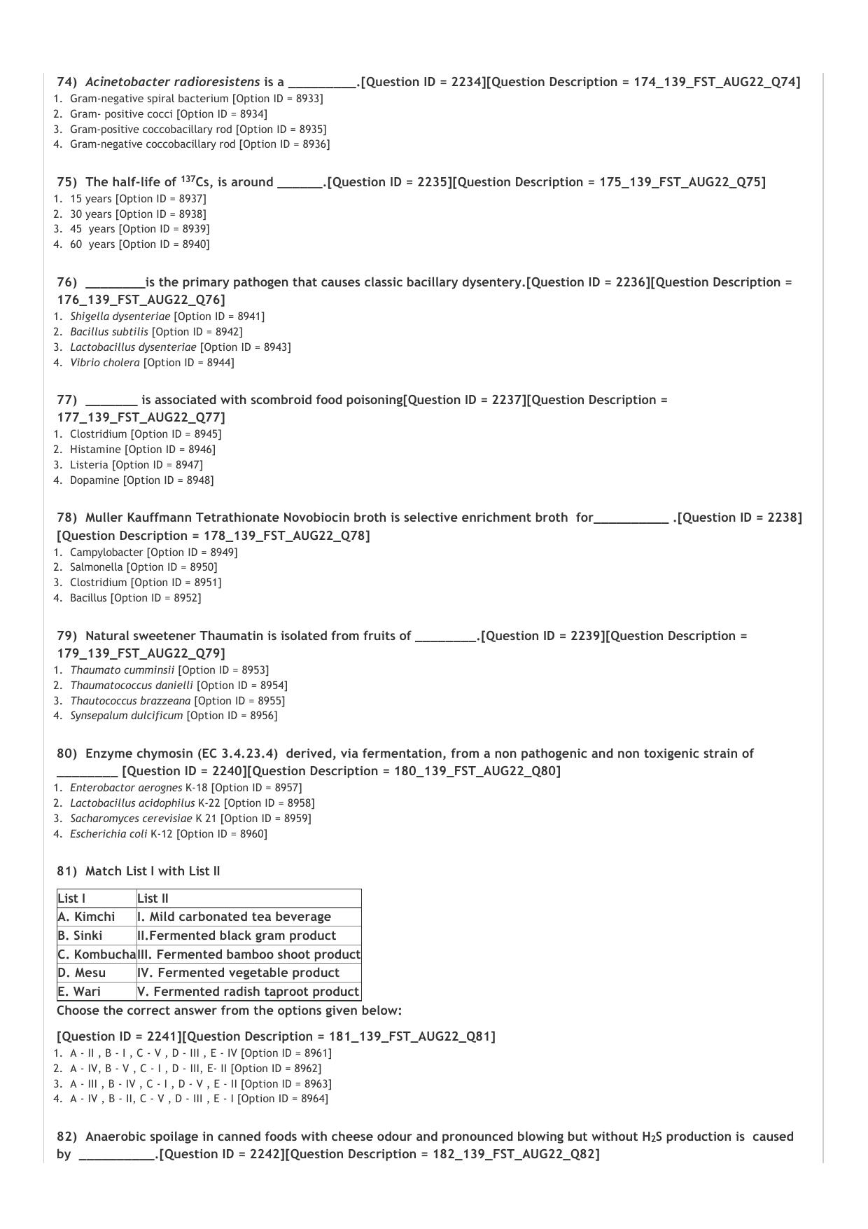 ICAR AIEEA PG 2022 FOOD SCIENCE TECHNOLOGY Question Paper - Page 10