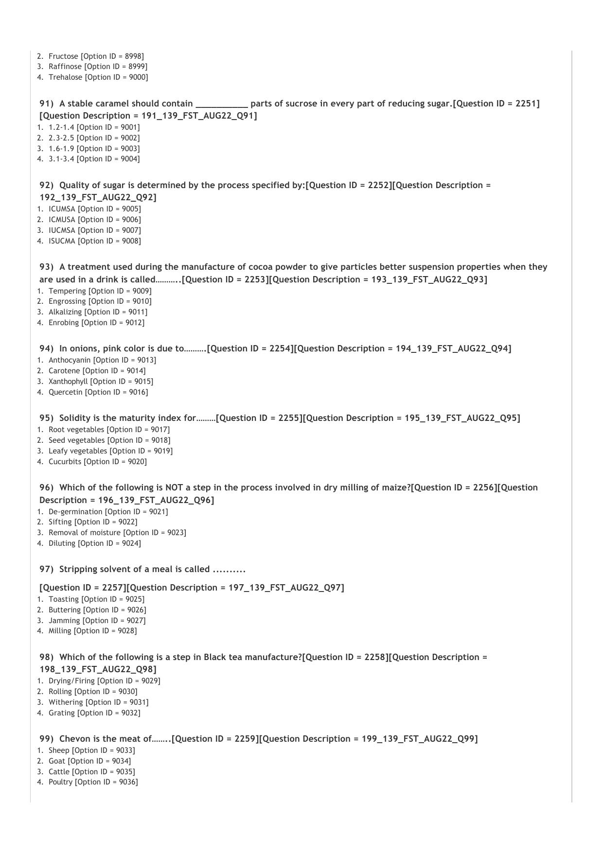 ICAR AIEEA PG 2022 FOOD SCIENCE TECHNOLOGY Question Paper - Page 12