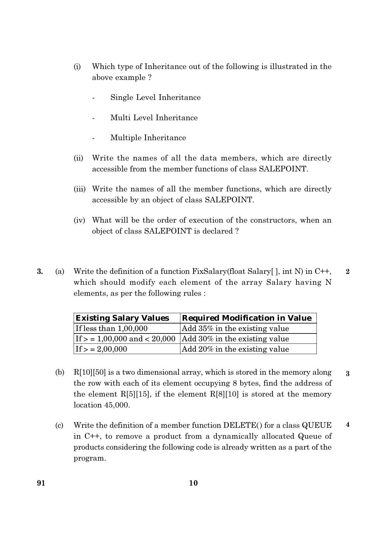 CBSE Class 12 091 Computer Science 2016 Question Paper - Page 10