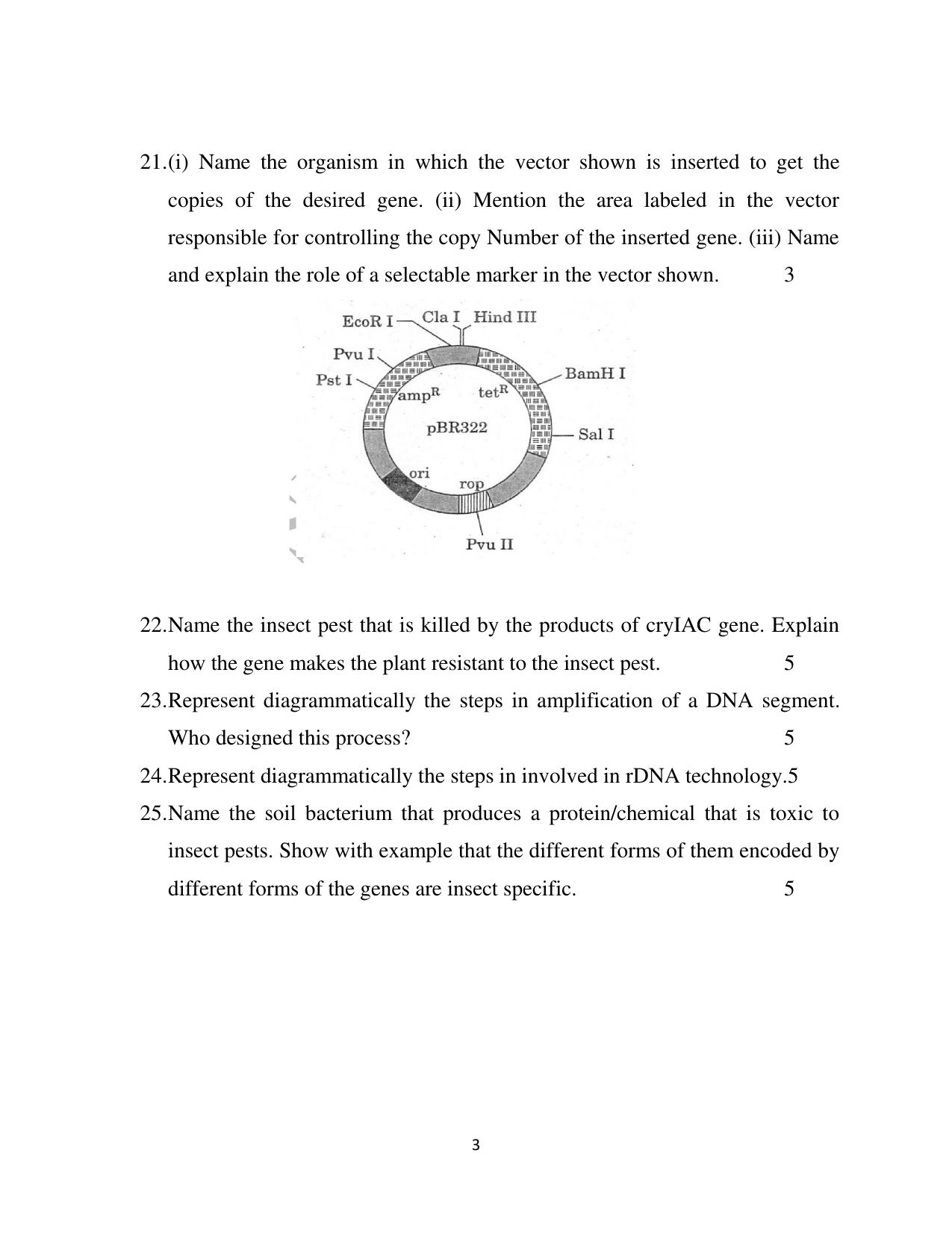 CBSE Worksheets for Class 12 Bio Technology Principles and Applications - Page 3