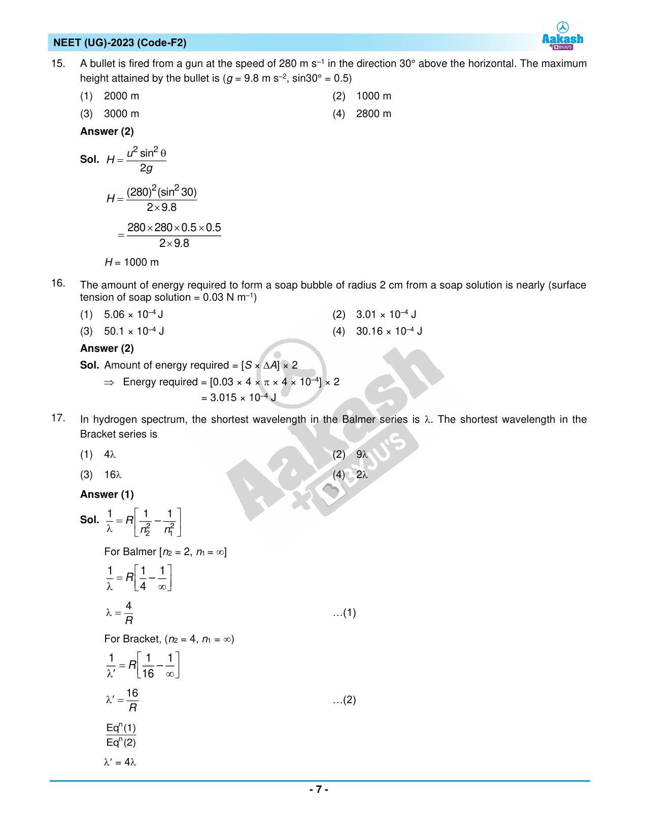 NEET 2023 Question Paper F2 - Page 7