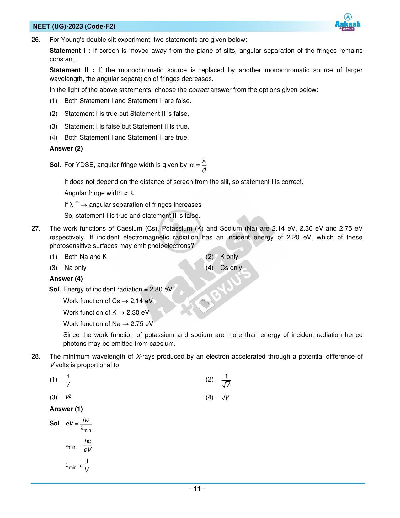 NEET 2023 Question Paper F2 - Page 11