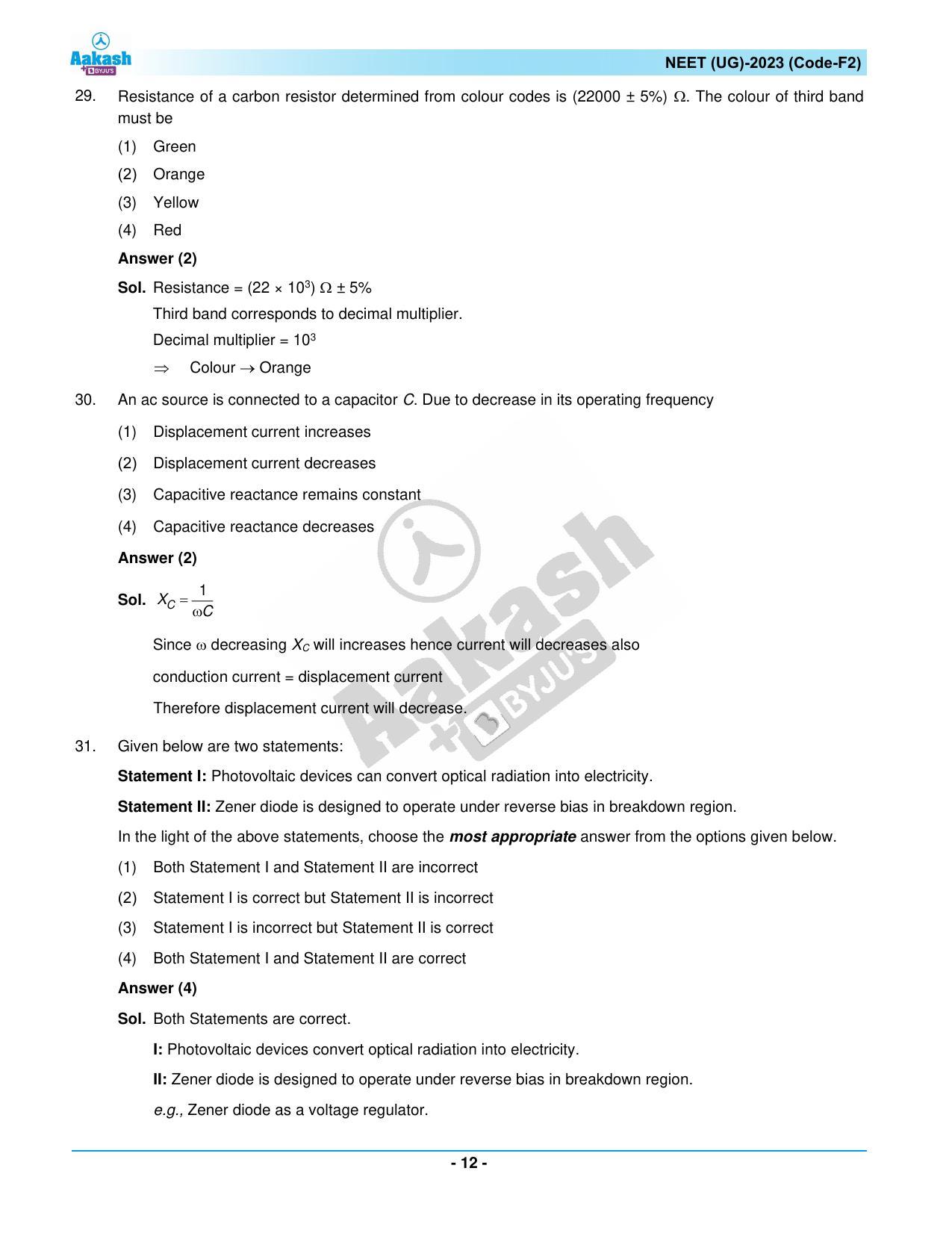 NEET 2023 Question Paper F2 - Page 12