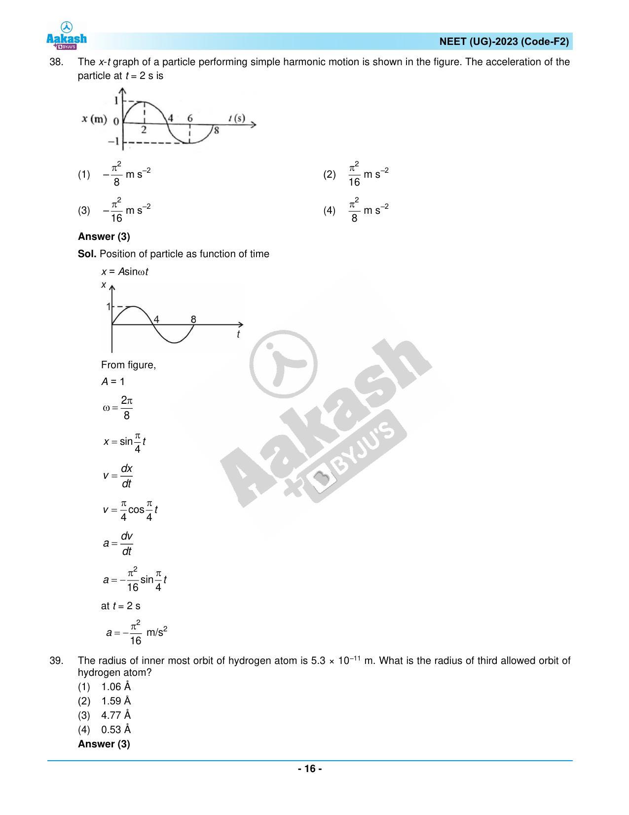 NEET 2023 Question Paper F2 - Page 16