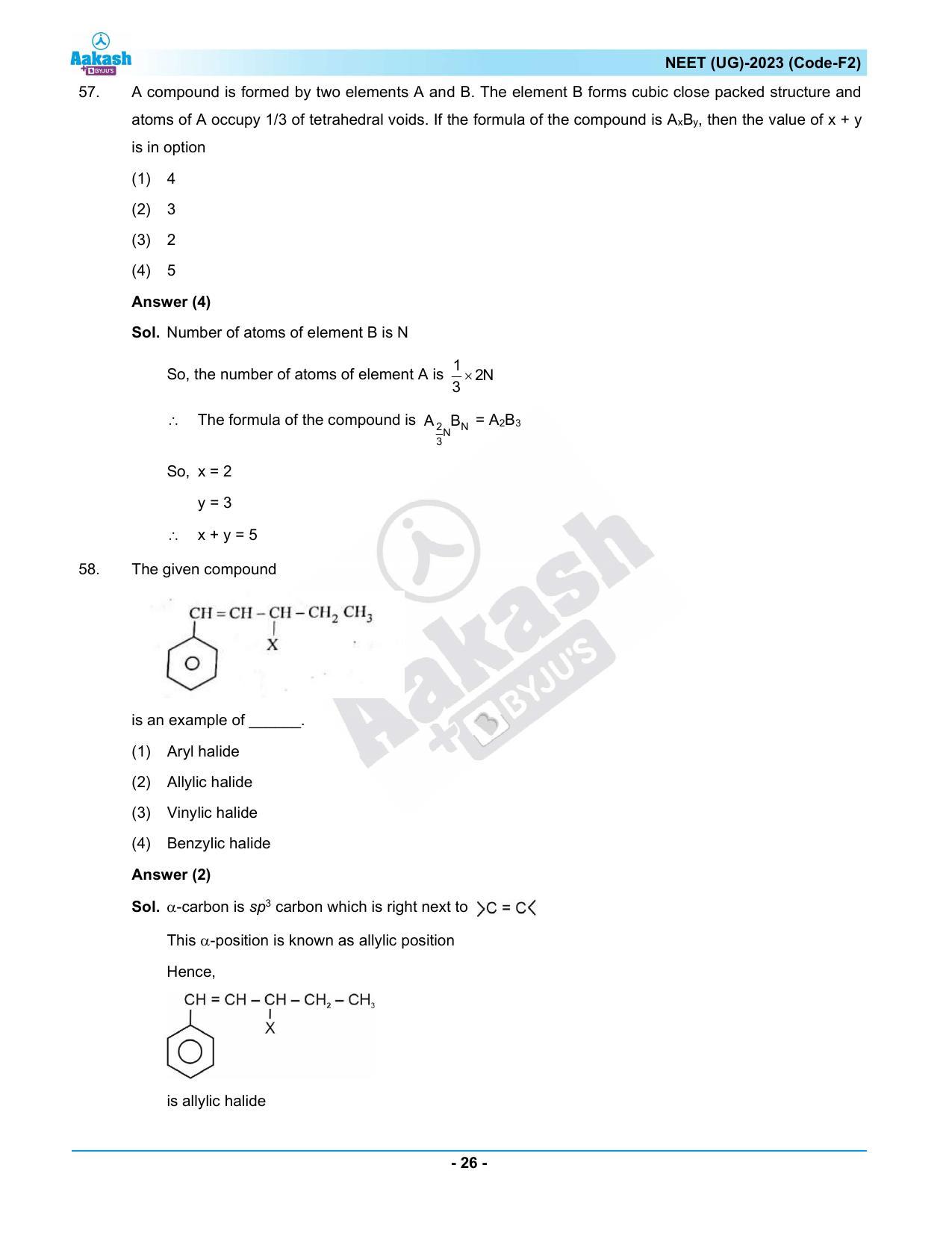NEET 2023 Question Paper F2 - Page 26