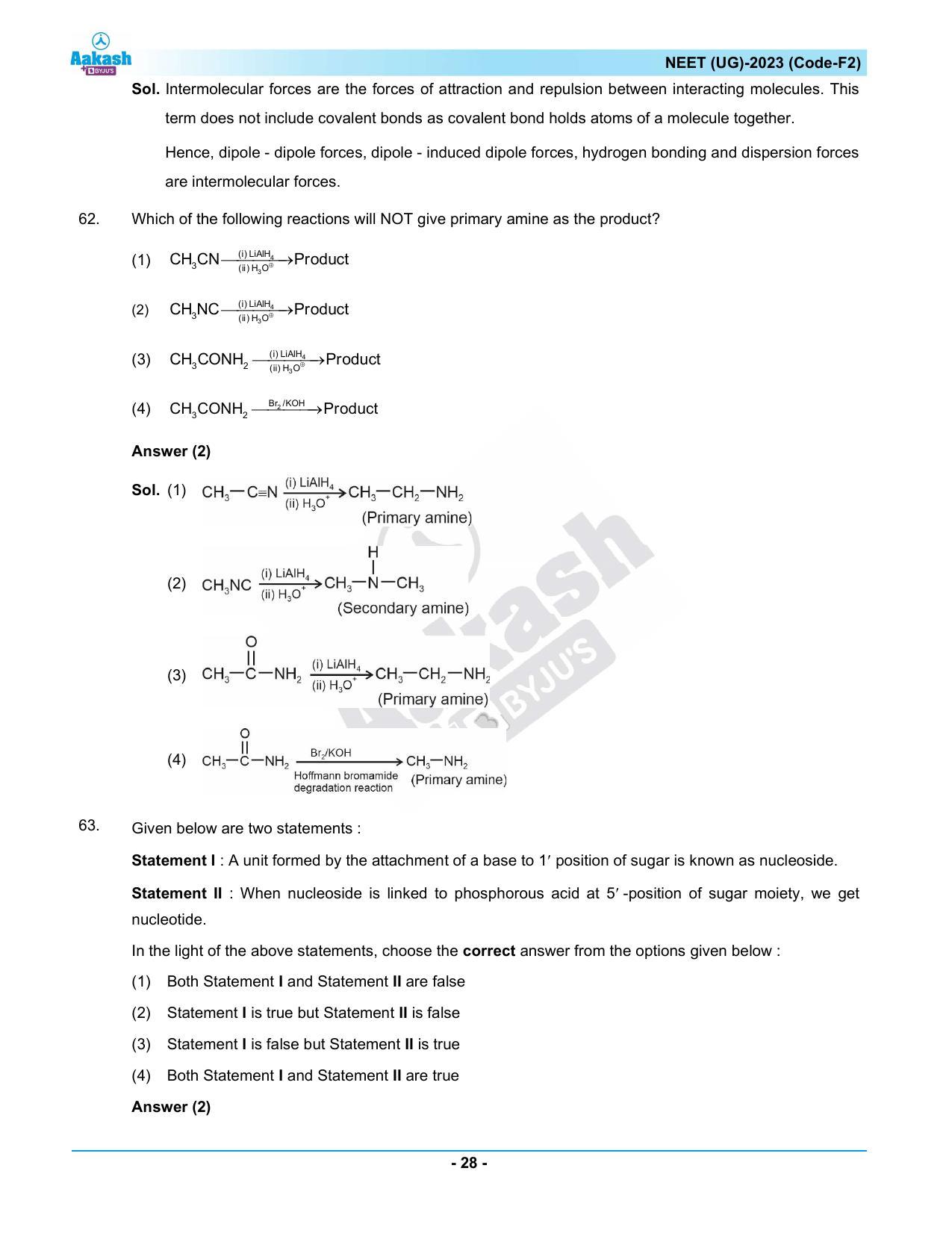 NEET 2023 Question Paper F2 - Page 28