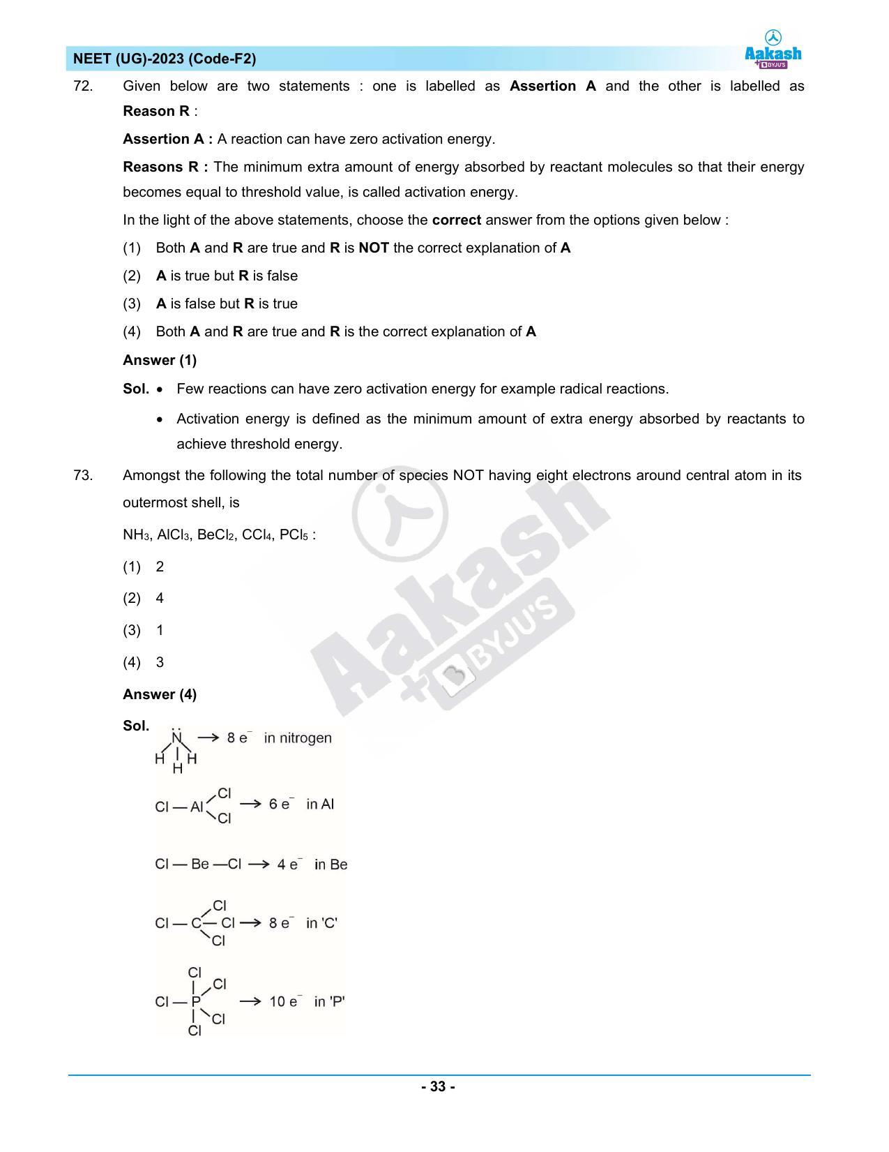NEET 2023 Question Paper F2 - Page 33