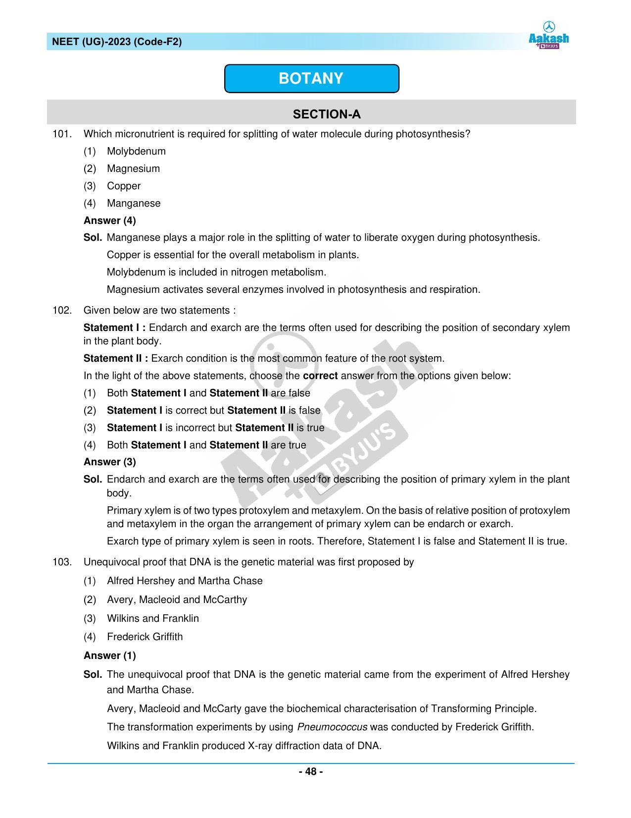 NEET 2023 Question Paper F2 - Page 48