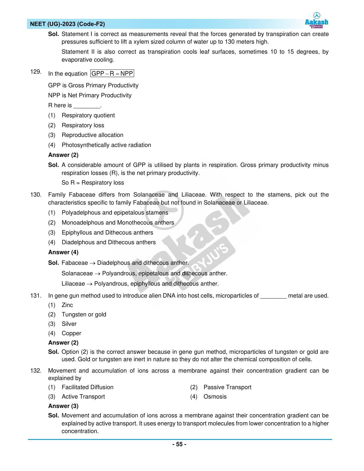 NEET 2023 Question Paper F2 - Page 55