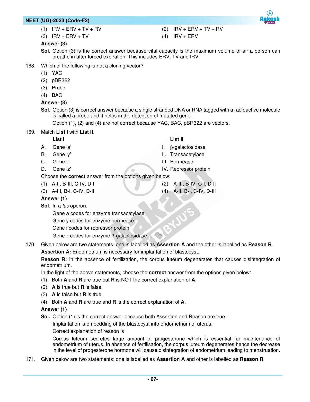 NEET 2023 Question Paper F2 - Page 67