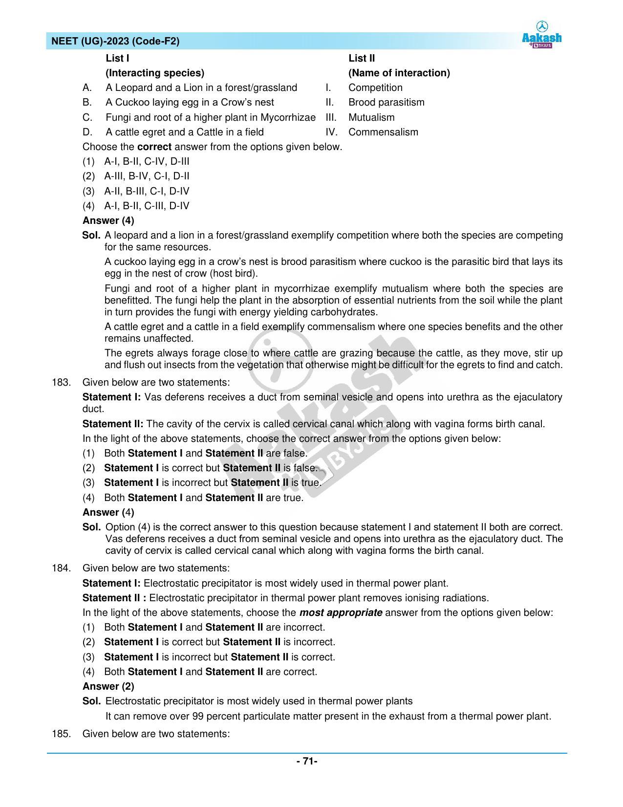 NEET 2023 Question Paper F2 - Page 71