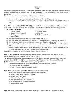 CBSE Worksheets for Class 9 English Assignment 16