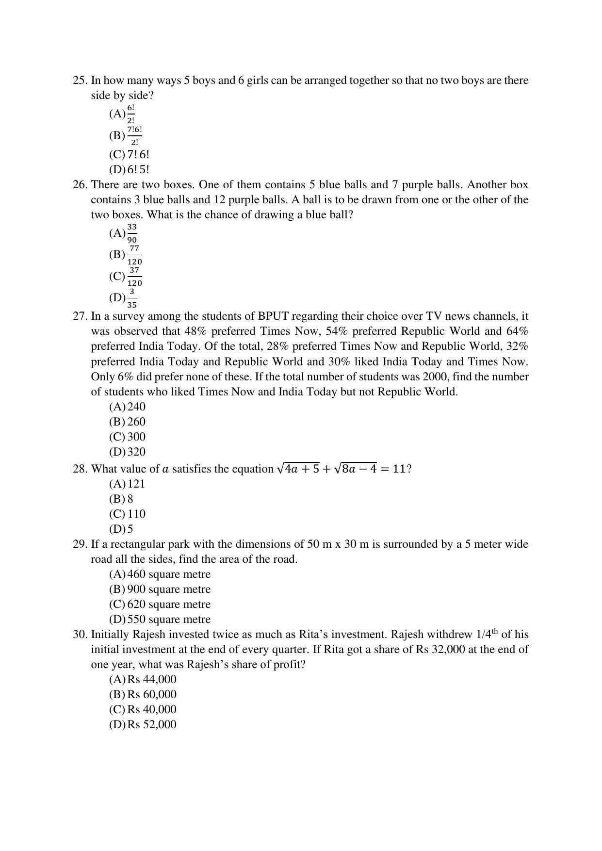 OJEE 2020 MBA Question Paper - Page 5
