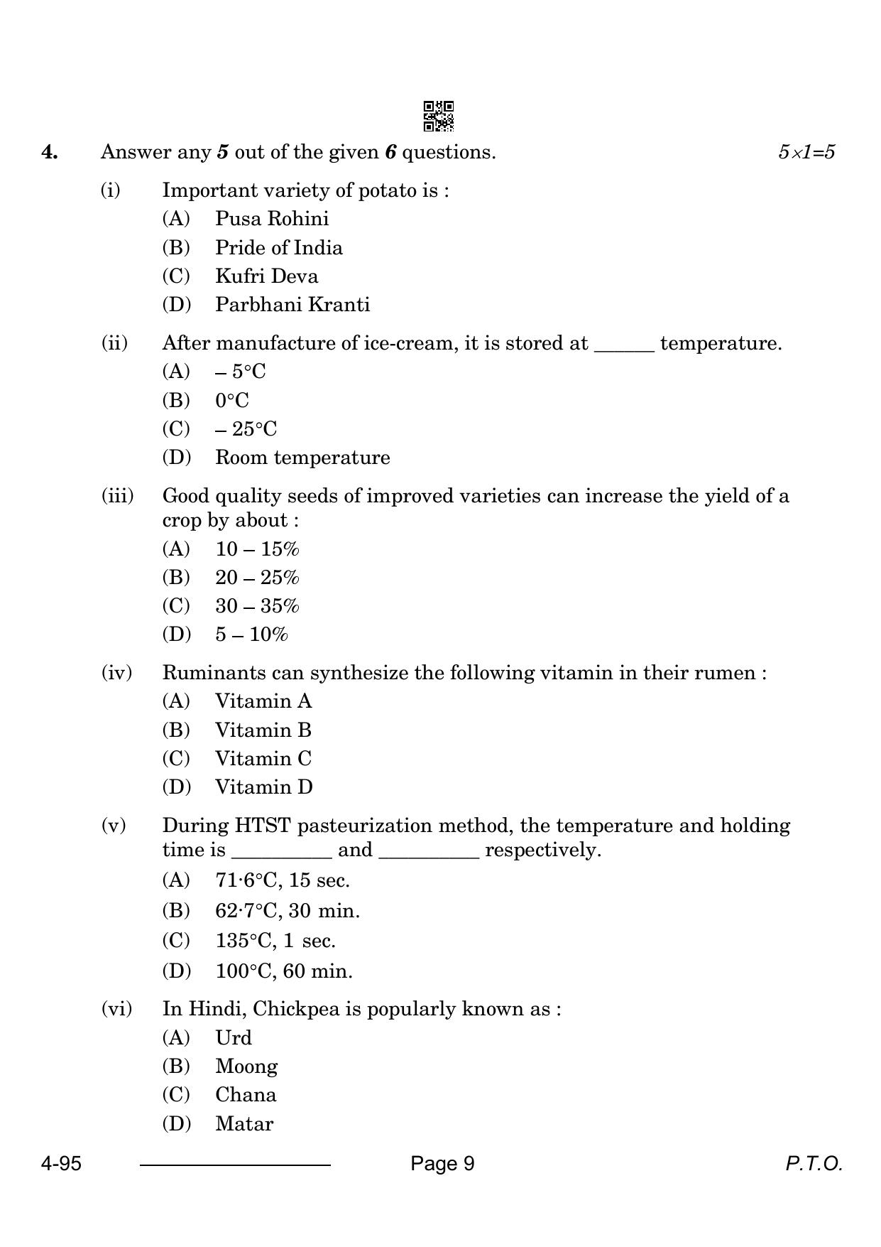 CBSE Class 10 Agriculture 2024 Question Paper - Page 9