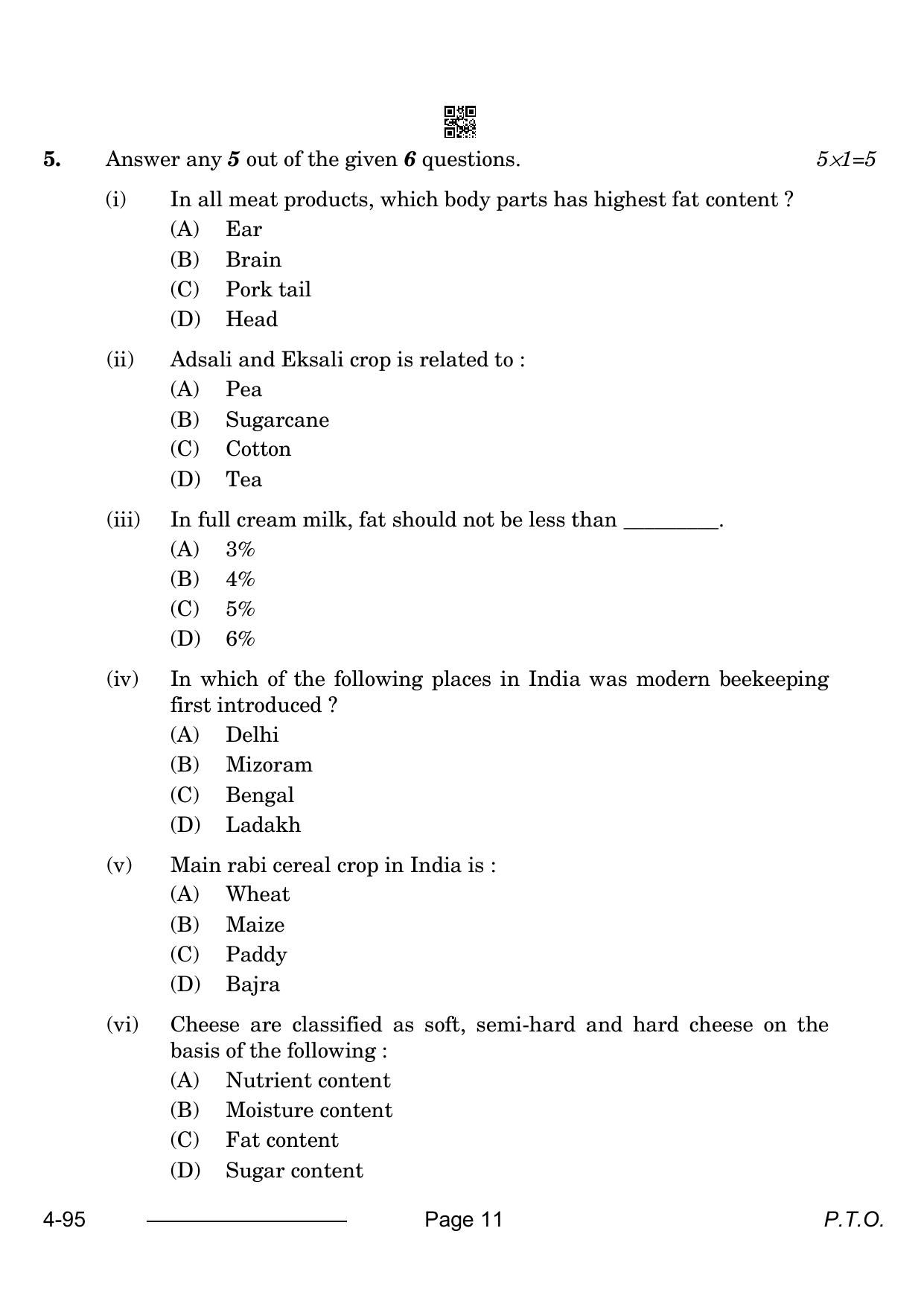CBSE Class 10 Agriculture 2024 Question Paper - Page 11
