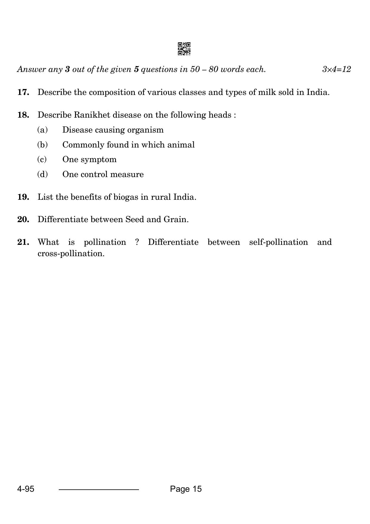 CBSE Class 10 Agriculture 2024 Question Paper - Page 15