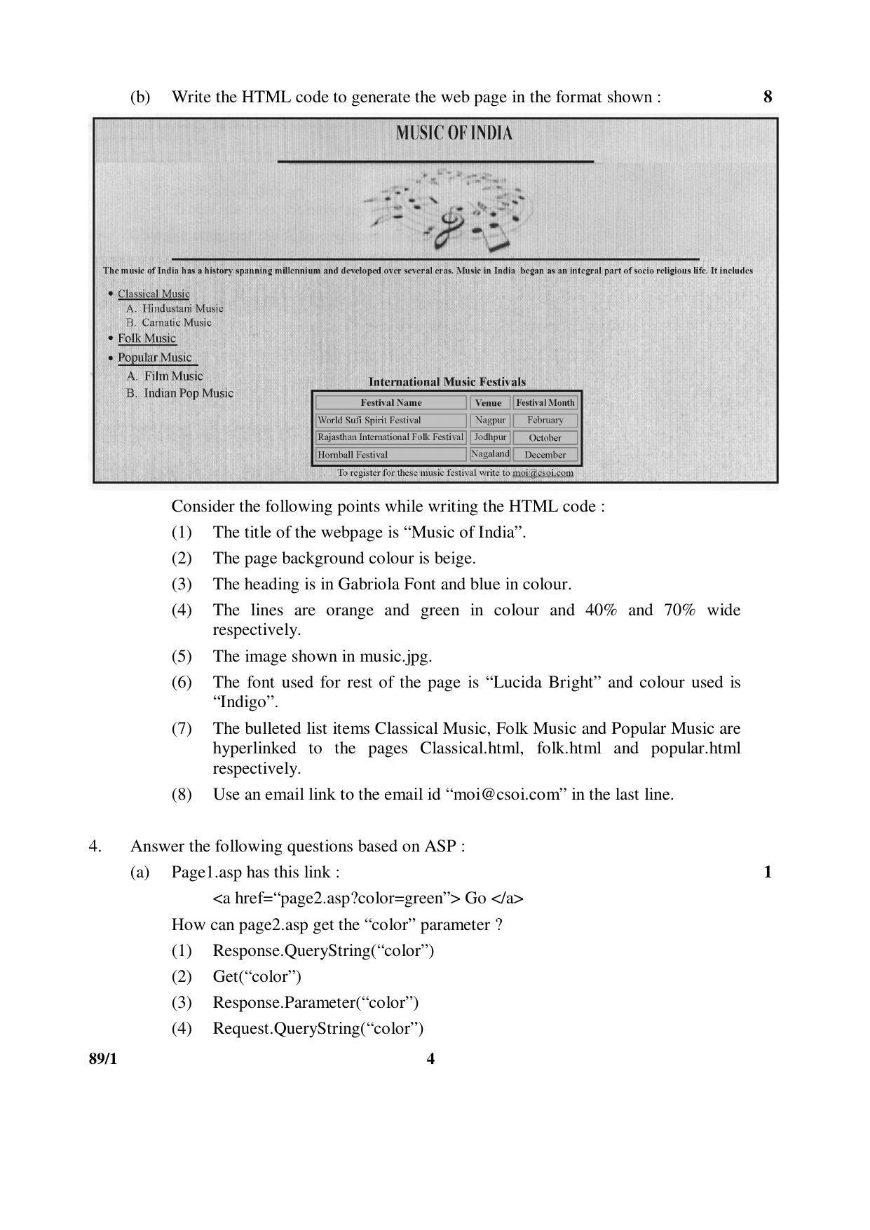 CBSE Class 12 89-1 MULTIMEDIA AND WEB TECHNOLOGY 2016 Question Paper - Page 4