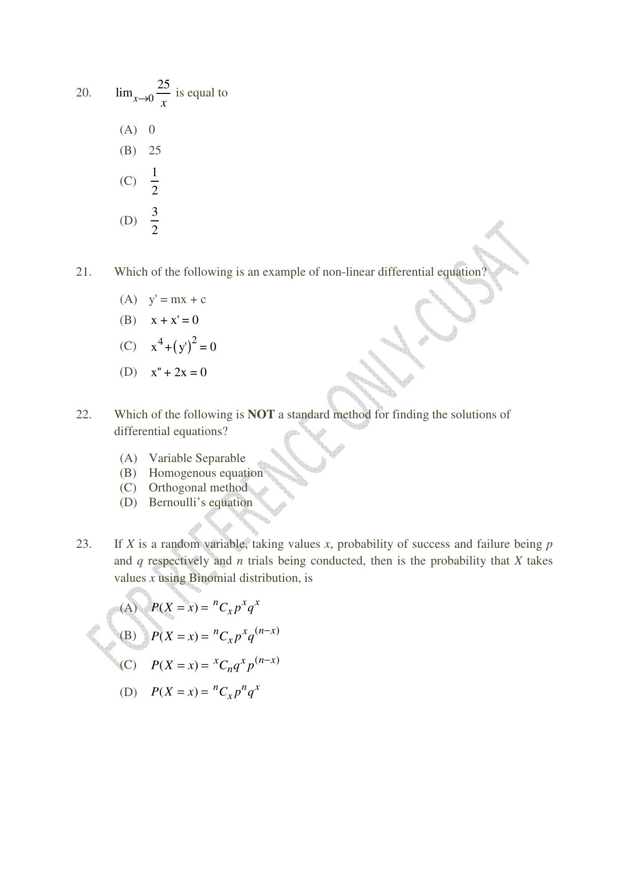 CUSAT CAT 2022 MVoc Pregramme in Mobile Phone Application Development Question Paper - Page 5