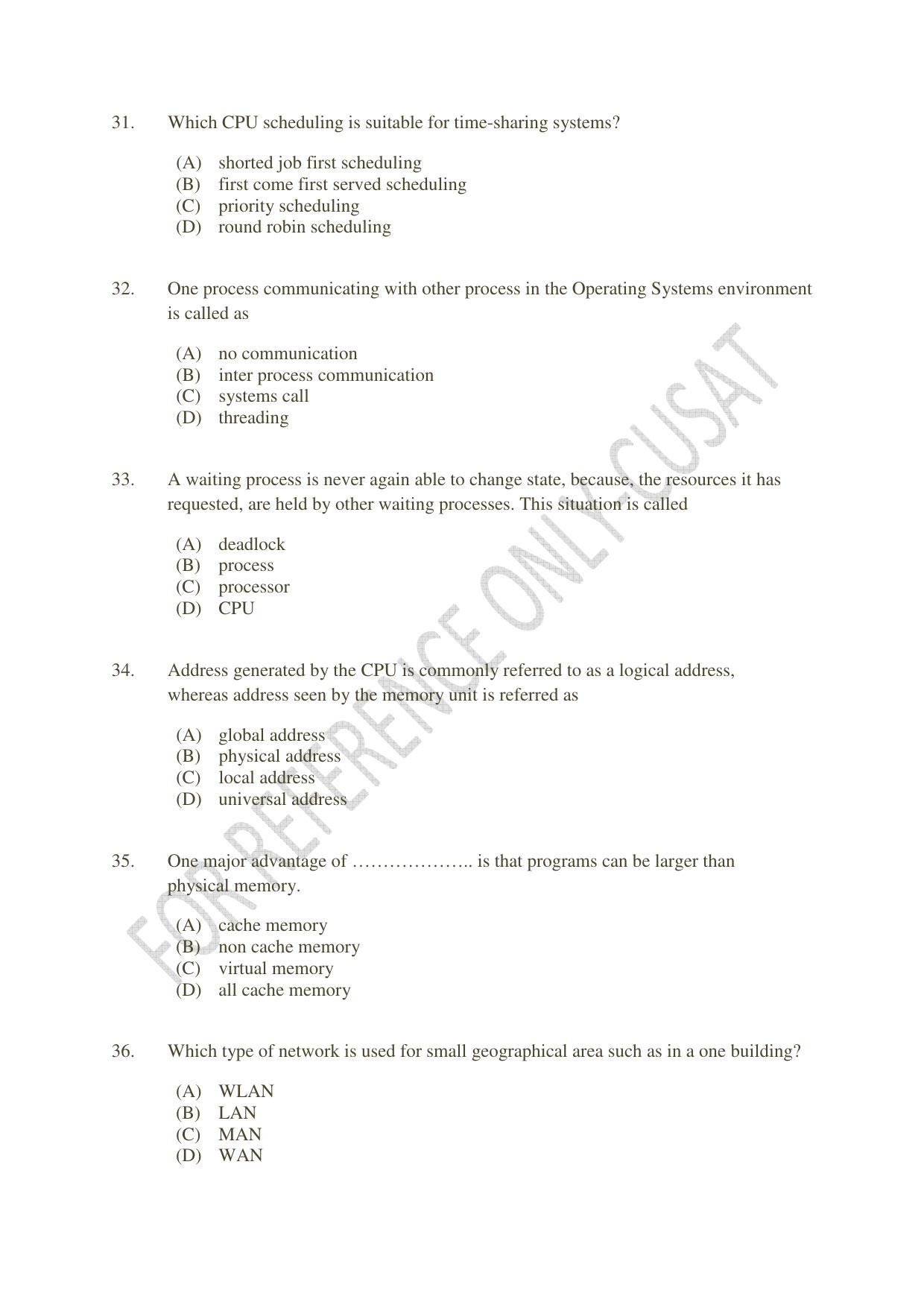 CUSAT CAT 2022 MVoc Pregramme in Mobile Phone Application Development Question Paper - Page 8