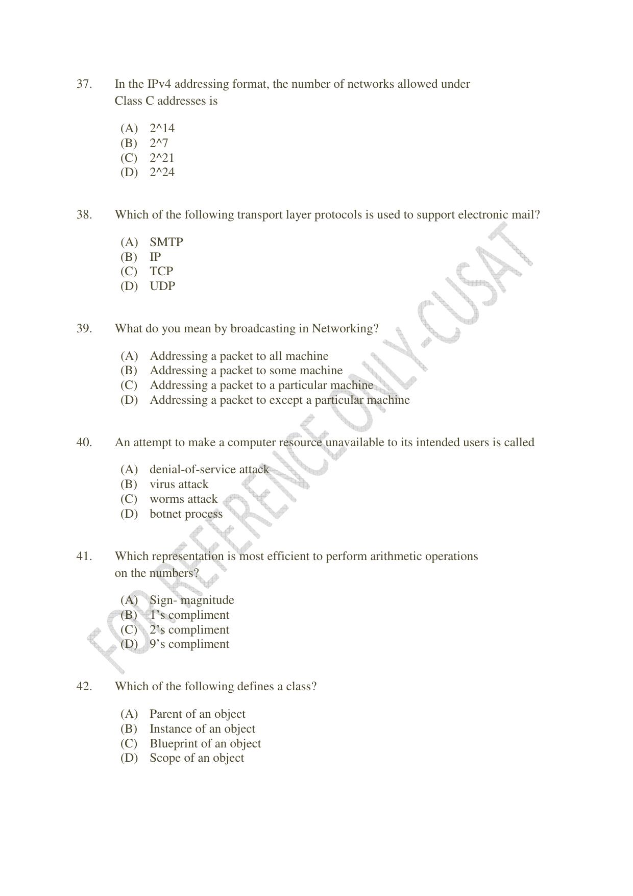 CUSAT CAT 2022 MVoc Pregramme in Mobile Phone Application Development Question Paper - Page 9
