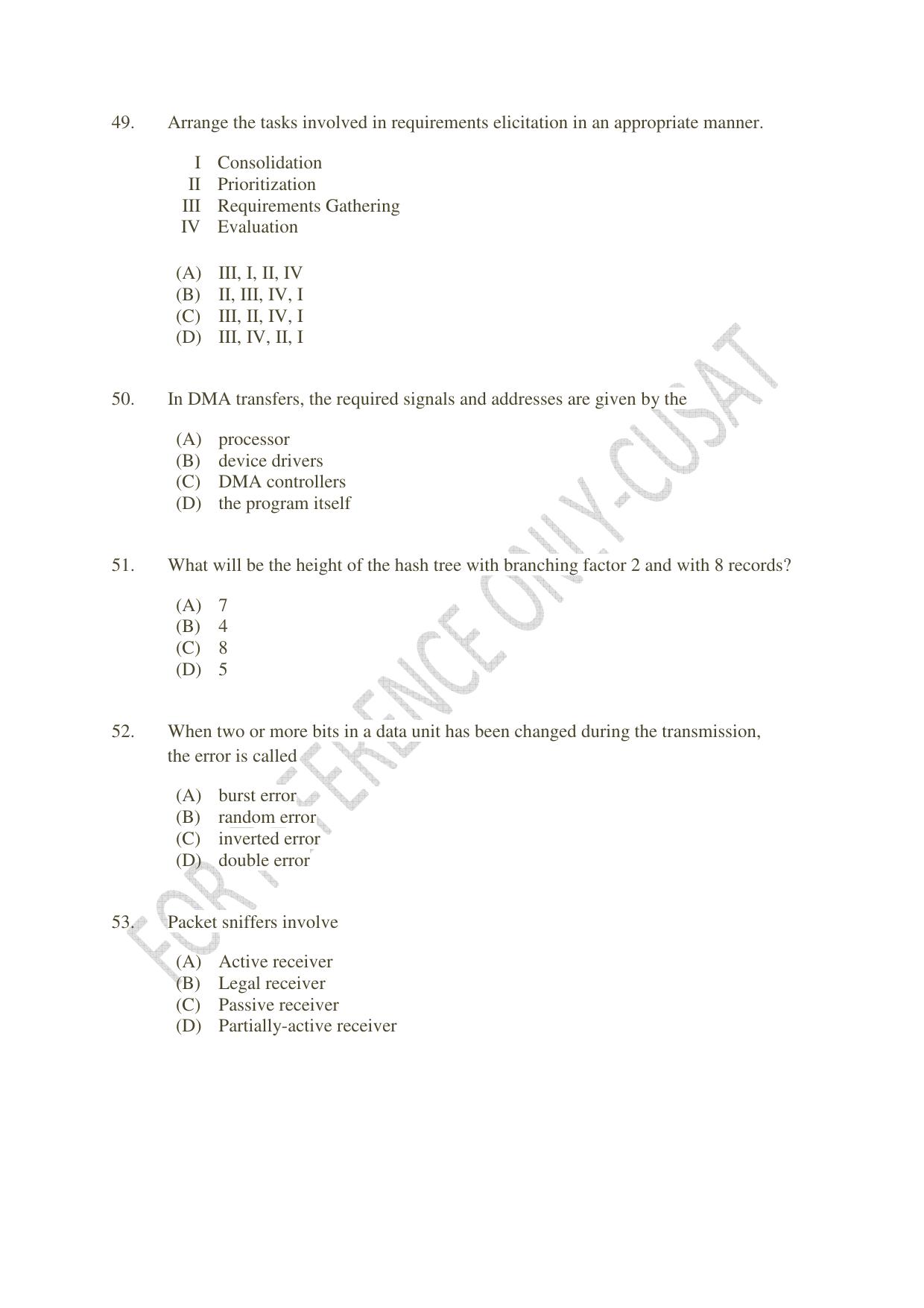 CUSAT CAT 2022 MVoc Pregramme in Mobile Phone Application Development Question Paper - Page 11