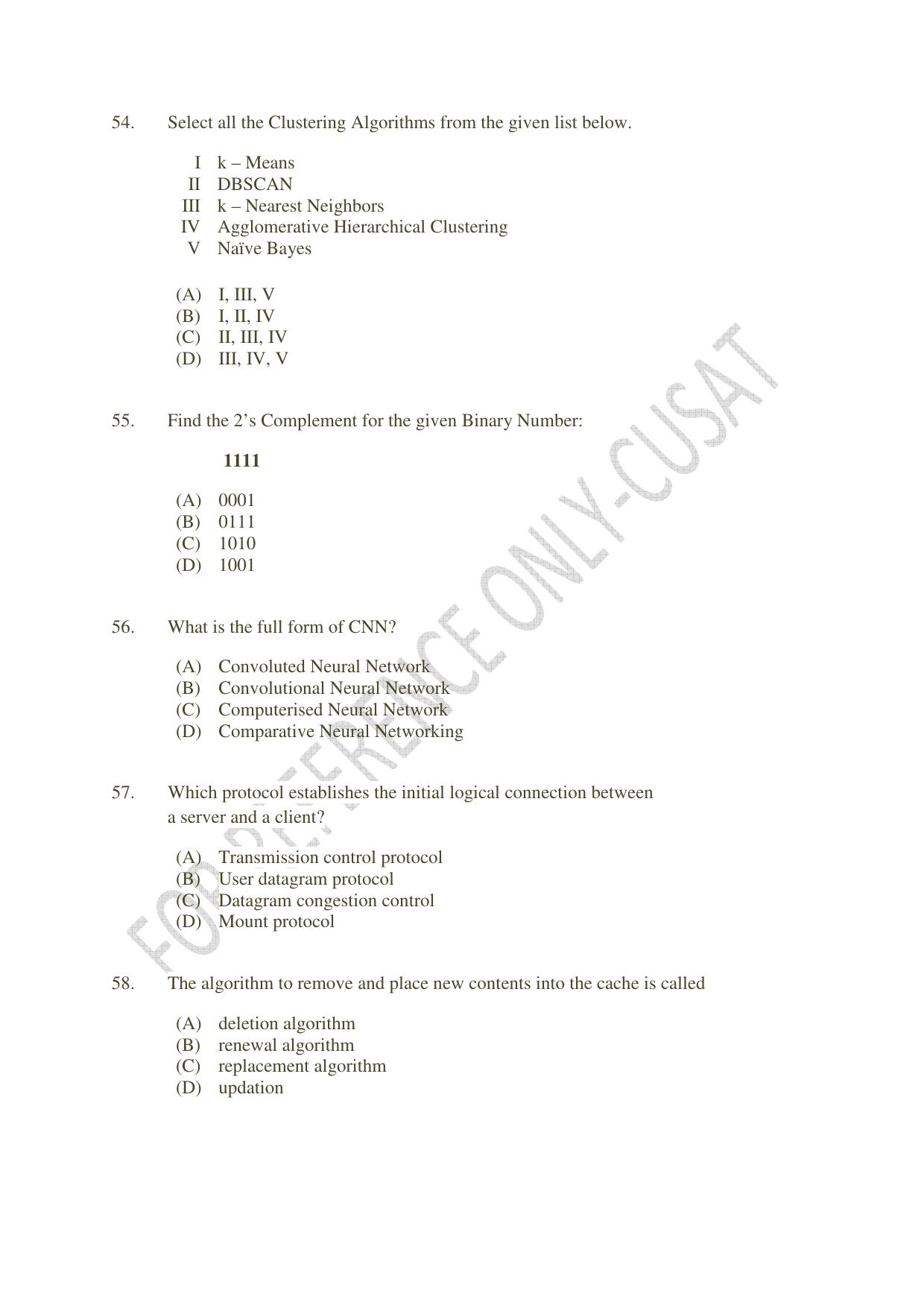 CUSAT CAT 2022 MVoc Pregramme in Mobile Phone Application Development Question Paper - Page 12