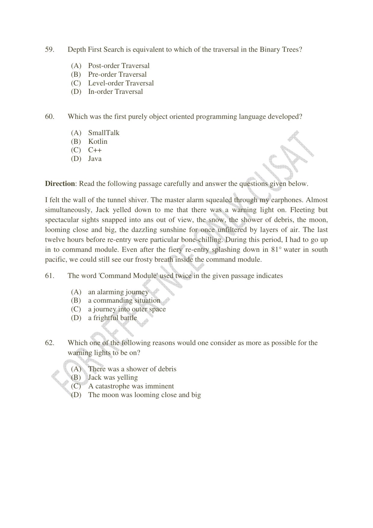 CUSAT CAT 2022 MVoc Pregramme in Mobile Phone Application Development Question Paper - Page 13