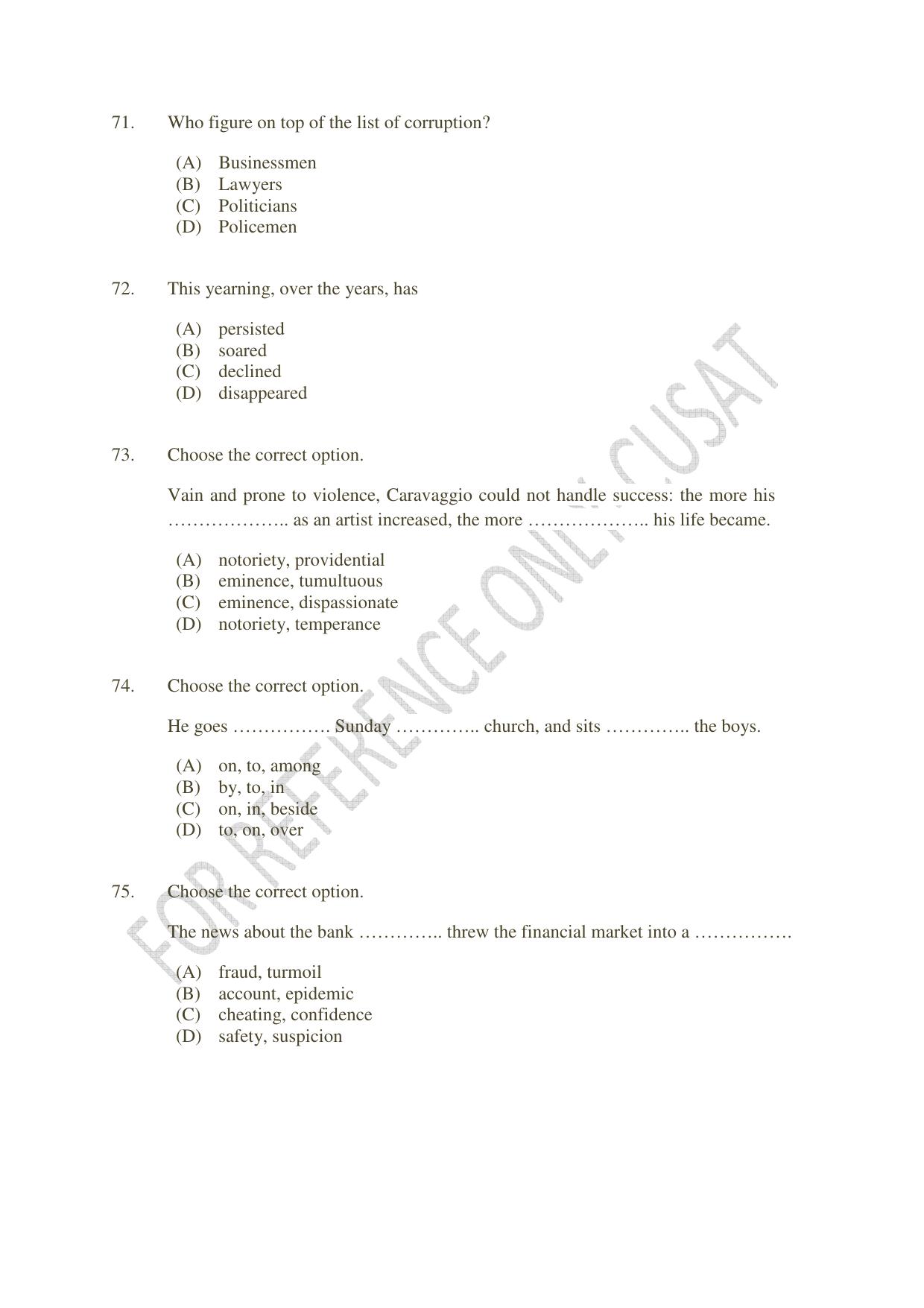 CUSAT CAT 2022 MVoc Pregramme in Mobile Phone Application Development Question Paper - Page 16