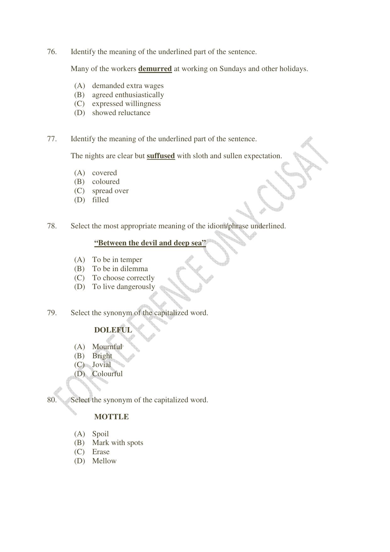 CUSAT CAT 2022 MVoc Pregramme in Mobile Phone Application Development Question Paper - Page 17