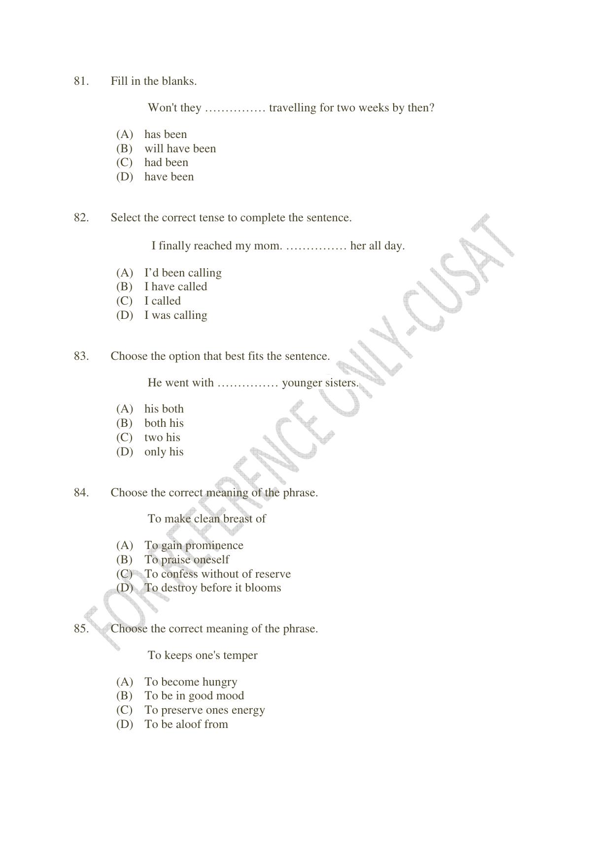CUSAT CAT 2022 MVoc Pregramme in Mobile Phone Application Development Question Paper - Page 18