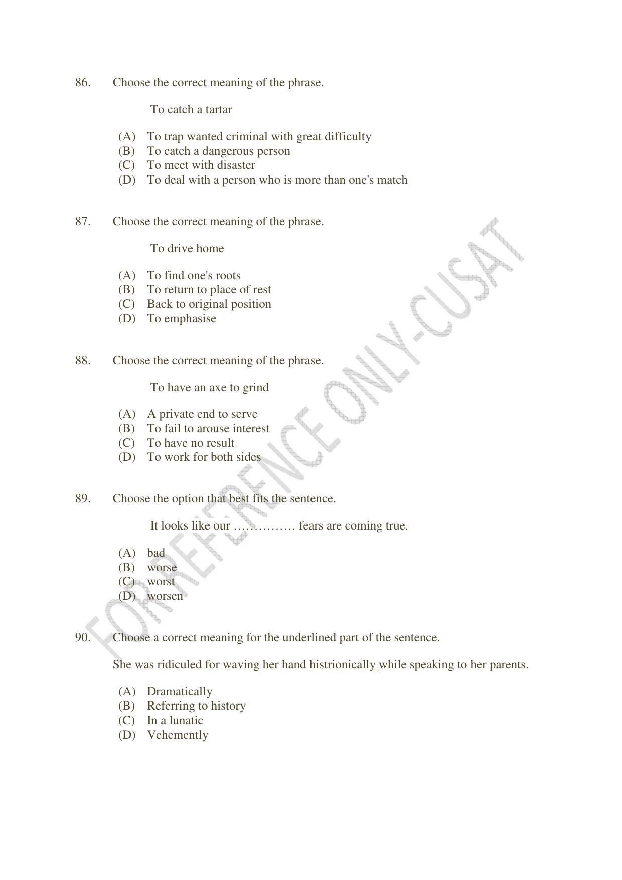 CUSAT CAT 2022 MVoc Pregramme in Mobile Phone Application Development Question Paper - Page 19