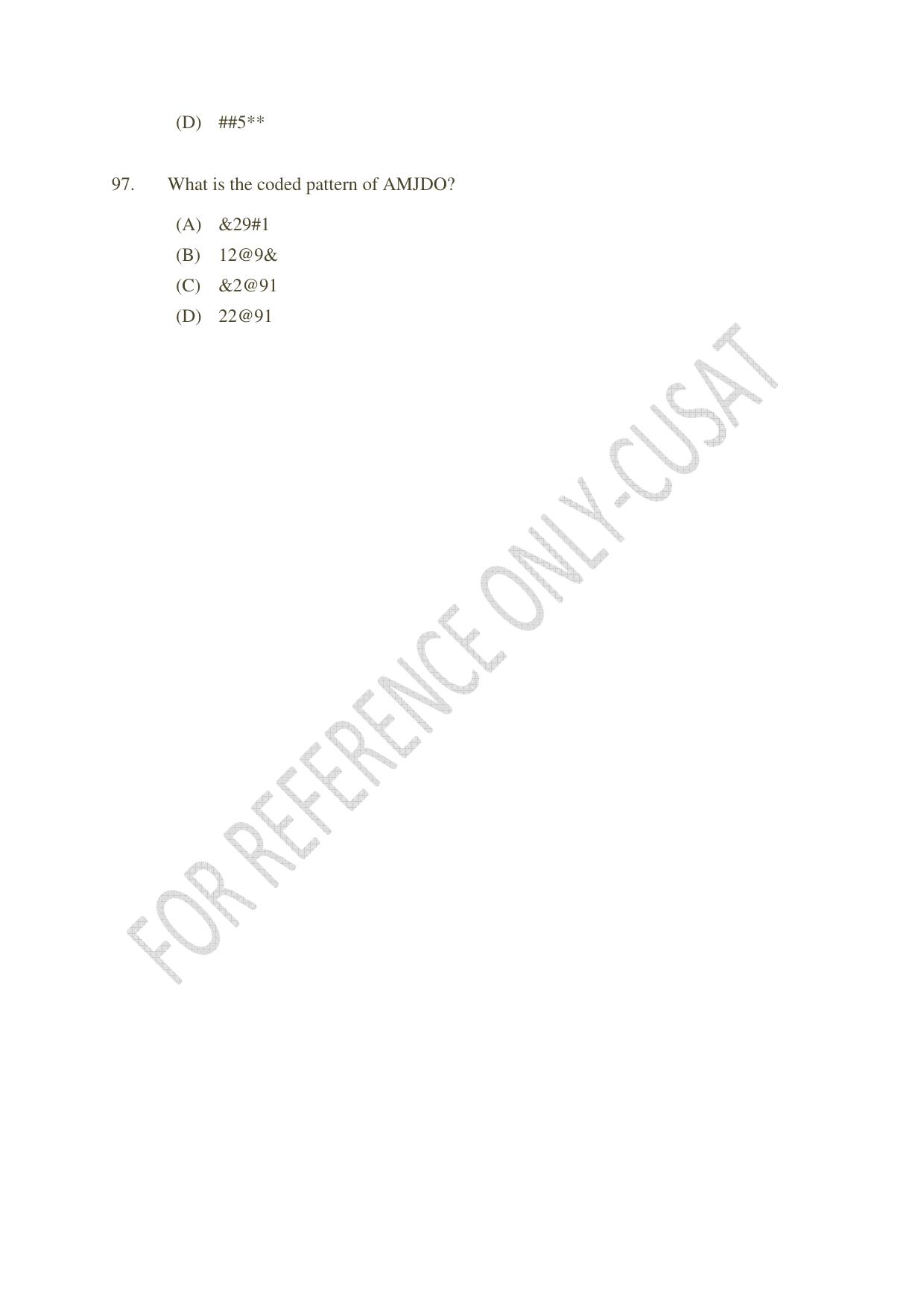 CUSAT CAT 2022 MVoc Pregramme in Mobile Phone Application Development Question Paper - Page 22