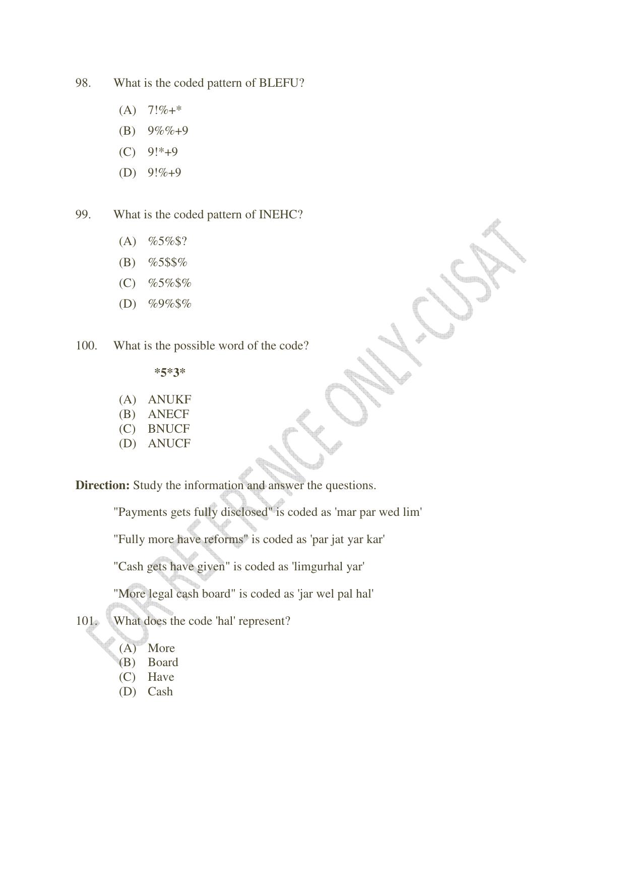 CUSAT CAT 2022 MVoc Pregramme in Mobile Phone Application Development Question Paper - Page 23