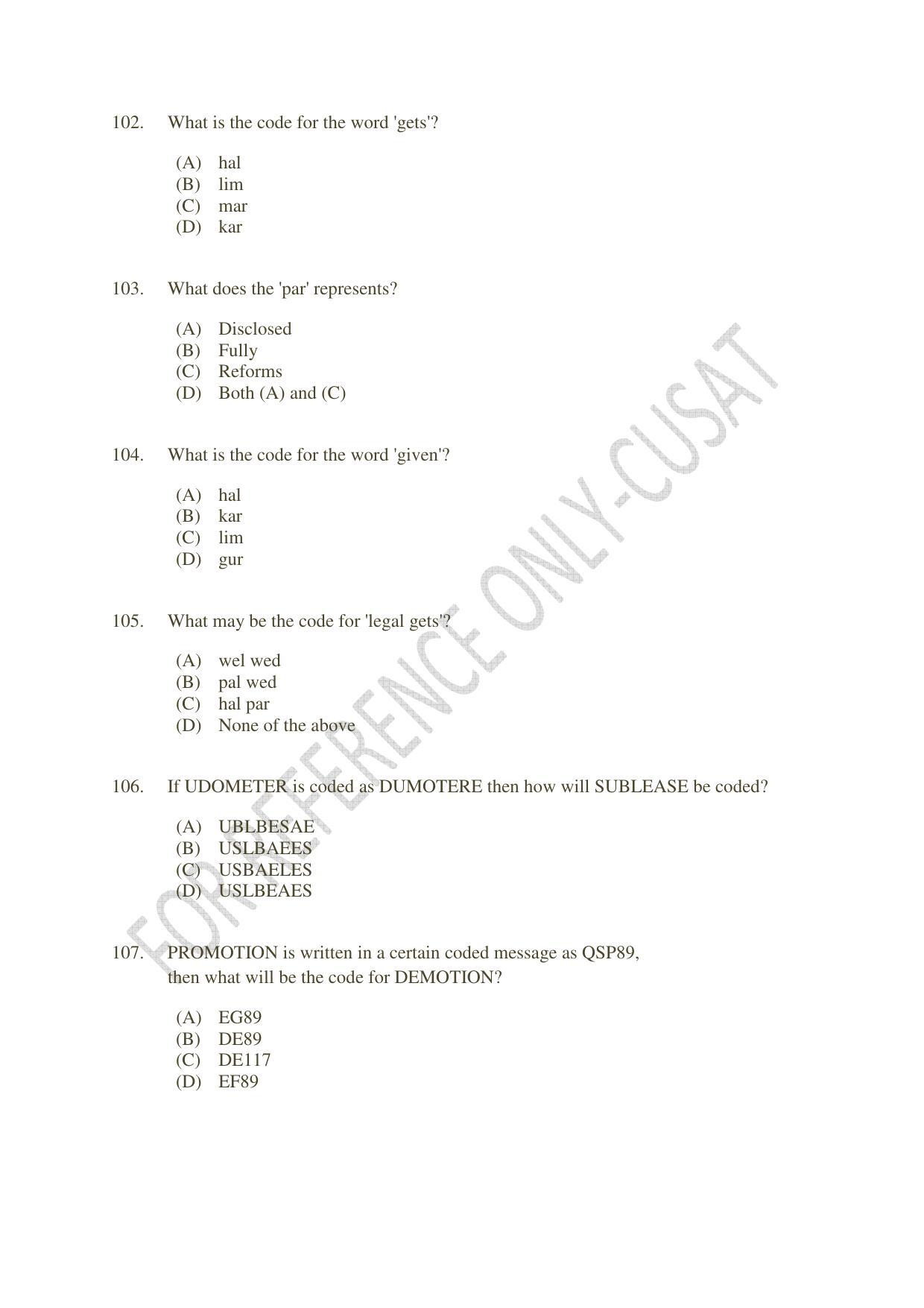 CUSAT CAT 2022 MVoc Pregramme in Mobile Phone Application Development Question Paper - Page 24