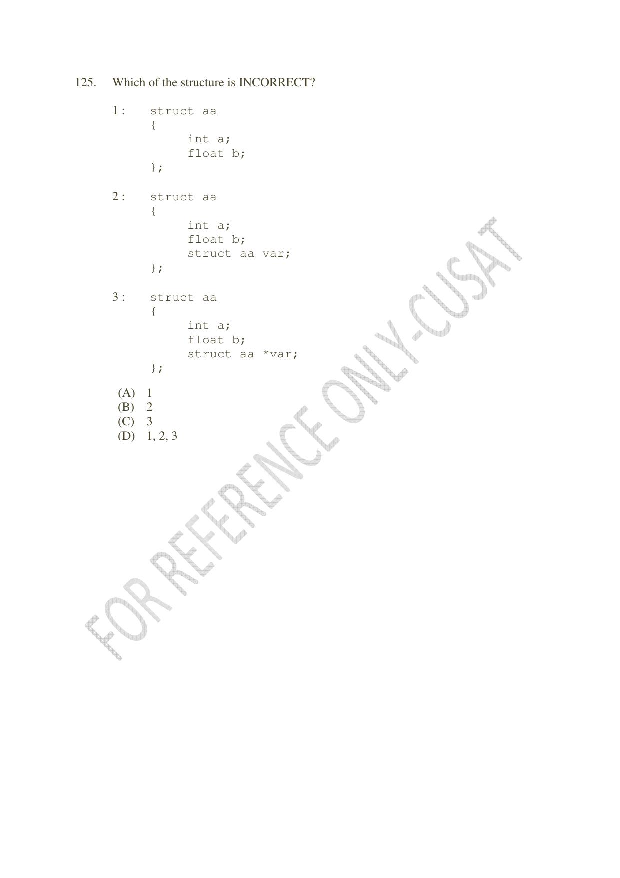 CUSAT CAT 2022 MVoc Pregramme in Mobile Phone Application Development Question Paper - Page 33
