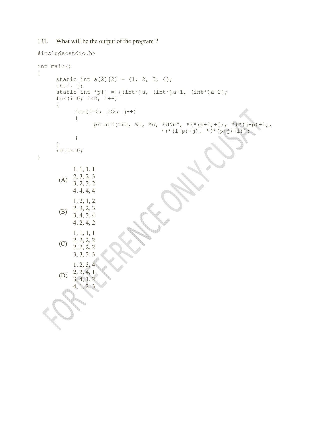 CUSAT CAT 2022 MVoc Pregramme in Mobile Phone Application Development Question Paper - Page 36