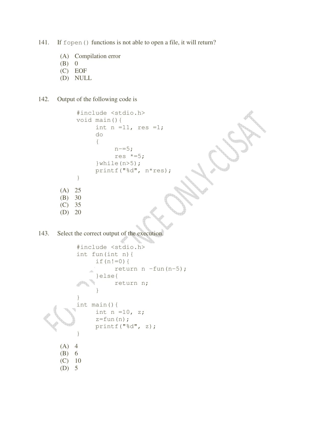CUSAT CAT 2022 MVoc Pregramme in Mobile Phone Application Development Question Paper - Page 40