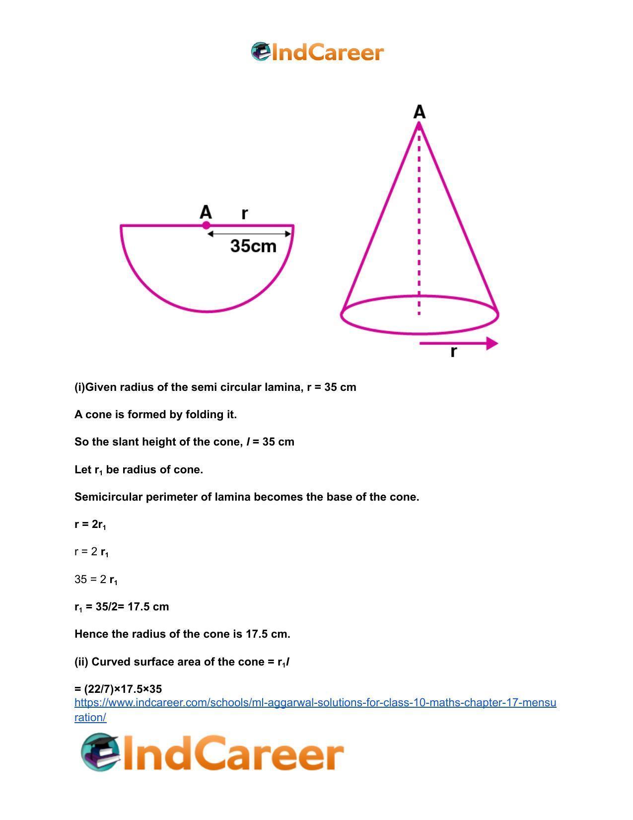 ML Aggarwal Solutions for Class 10 Maths Chapter 17- Mensuration - Page 40