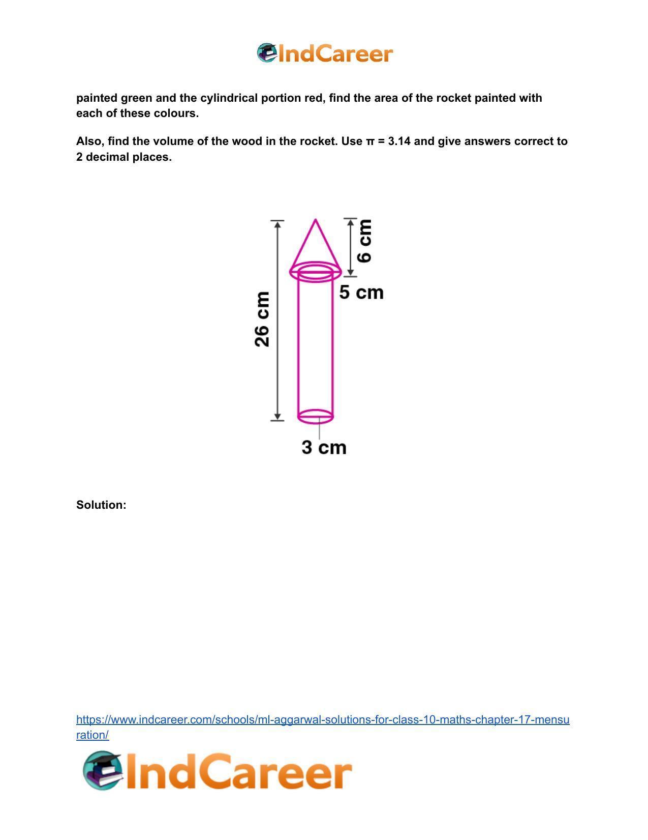 ML Aggarwal Solutions for Class 10 Maths Chapter 17- Mensuration - Page 75