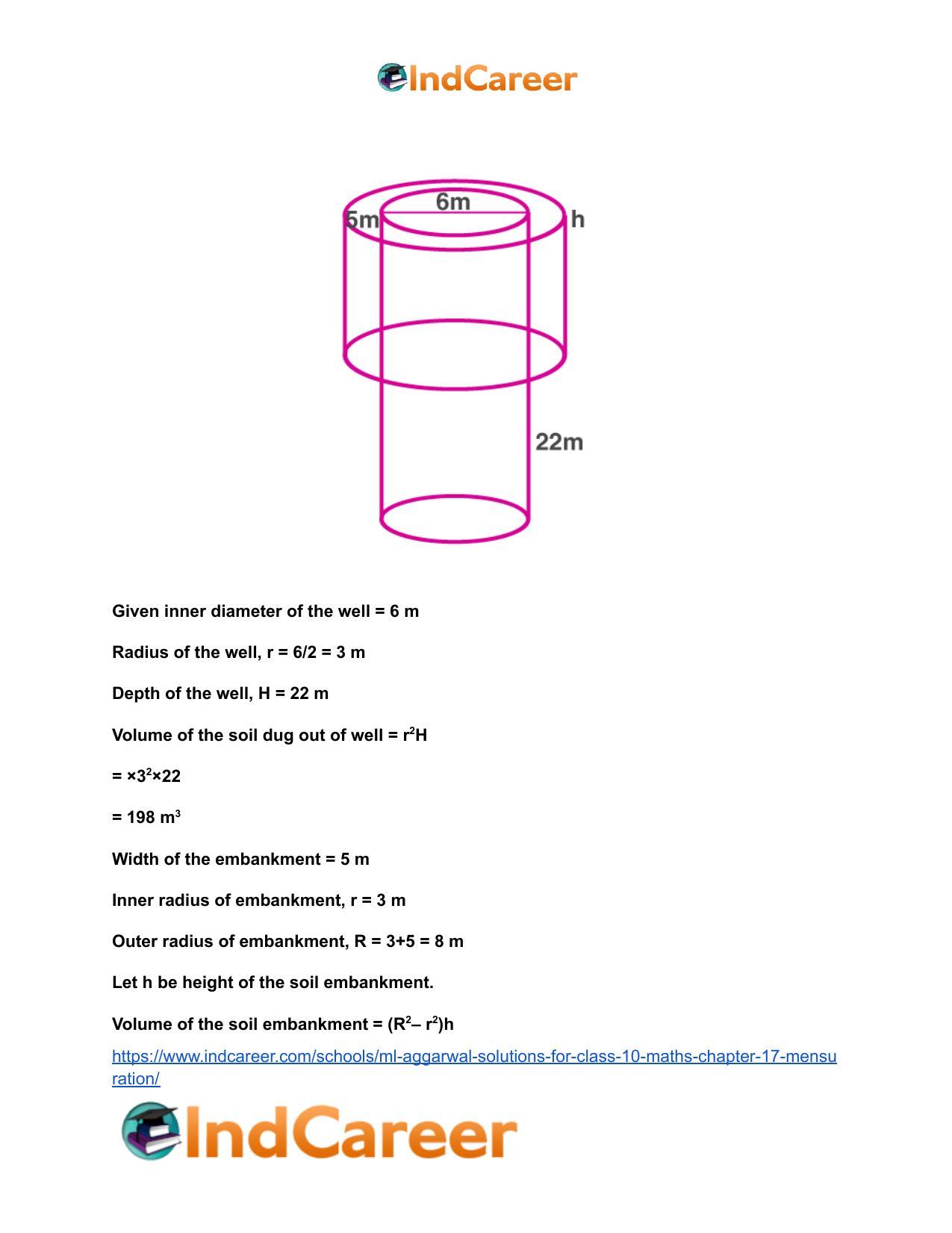 ML Aggarwal Solutions for Class 10 Maths Chapter 17- Mensuration - Page 107