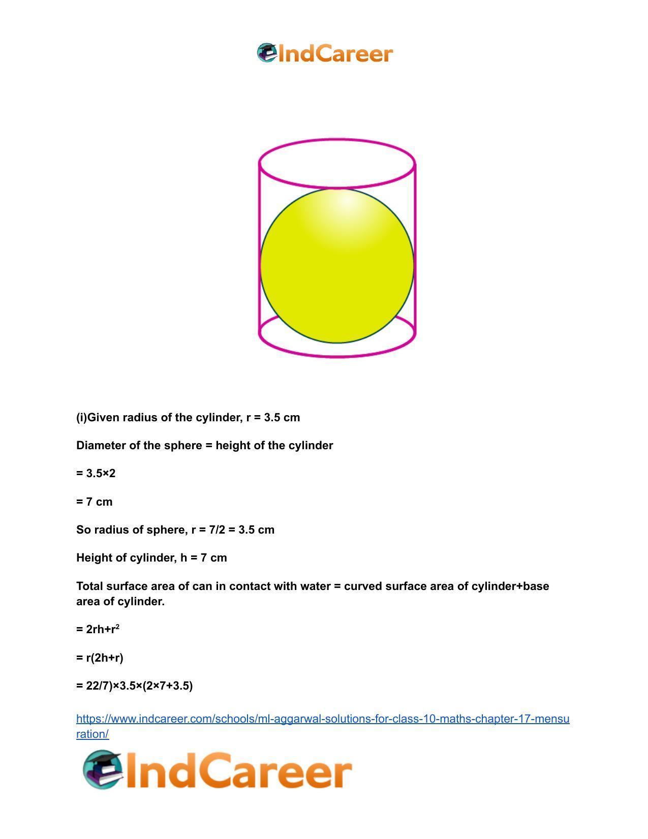 ML Aggarwal Solutions for Class 10 Maths Chapter 17- Mensuration - Page 122