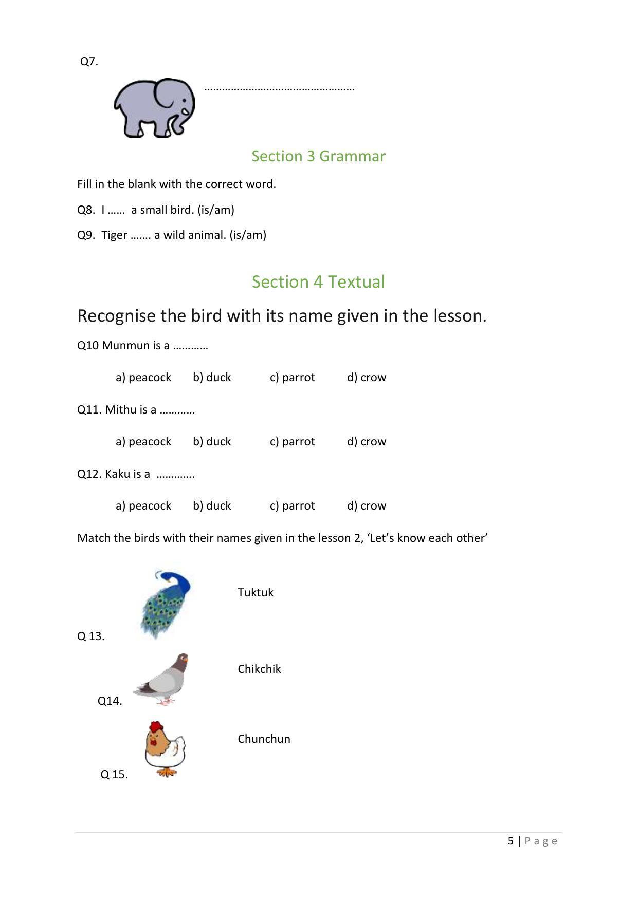 Chhattisgarh Board Class 3 English Question Bank - Page 9