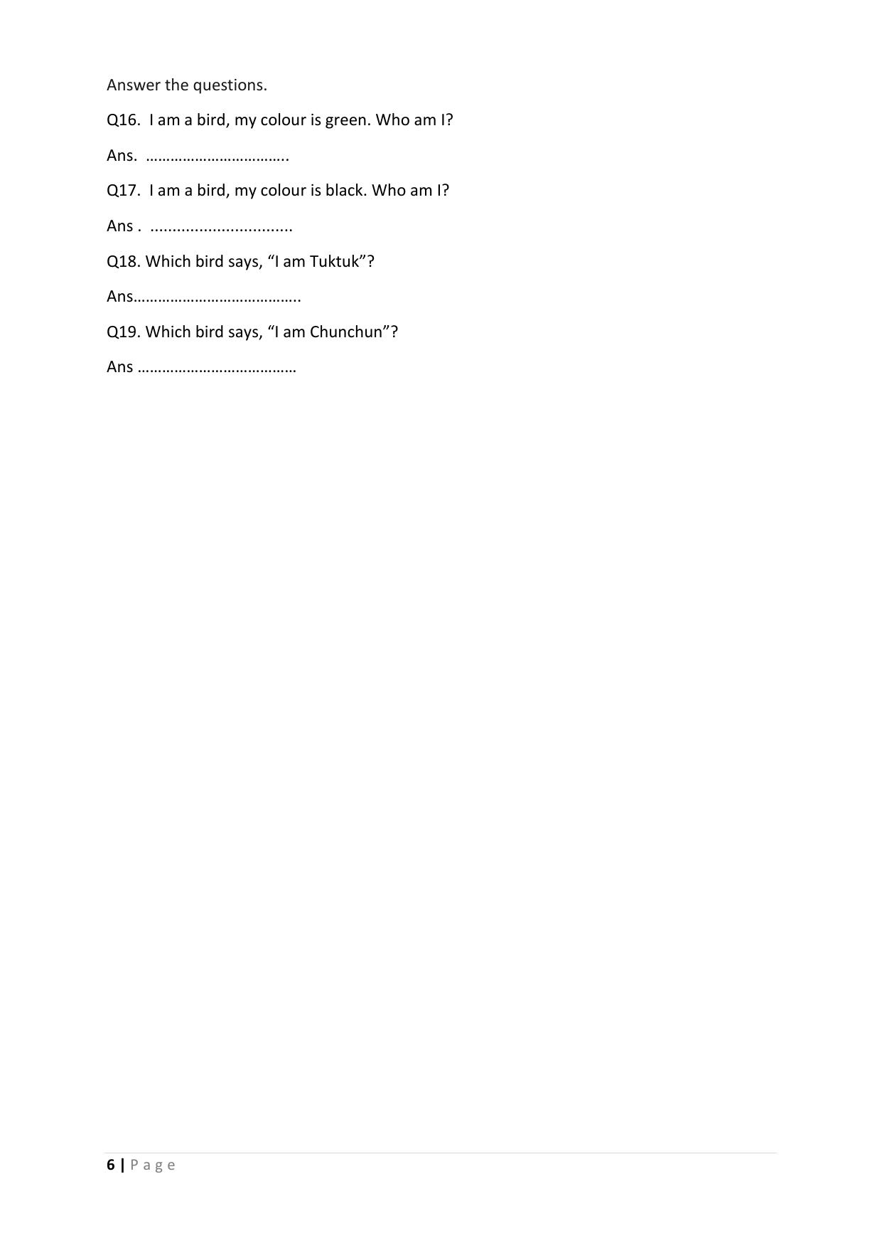 Chhattisgarh Board Class 3 English Question Bank - Page 10