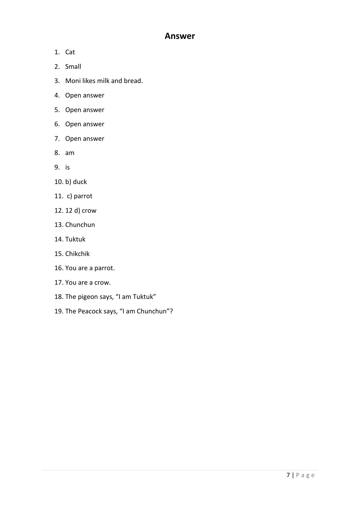 Chhattisgarh Board Class 3 English Question Bank - Page 11