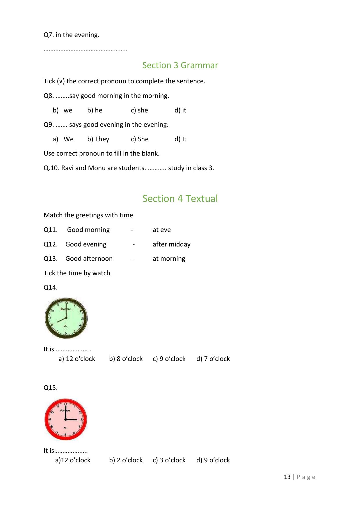 Chhattisgarh Board Class 3 English Question Bank - Page 17
